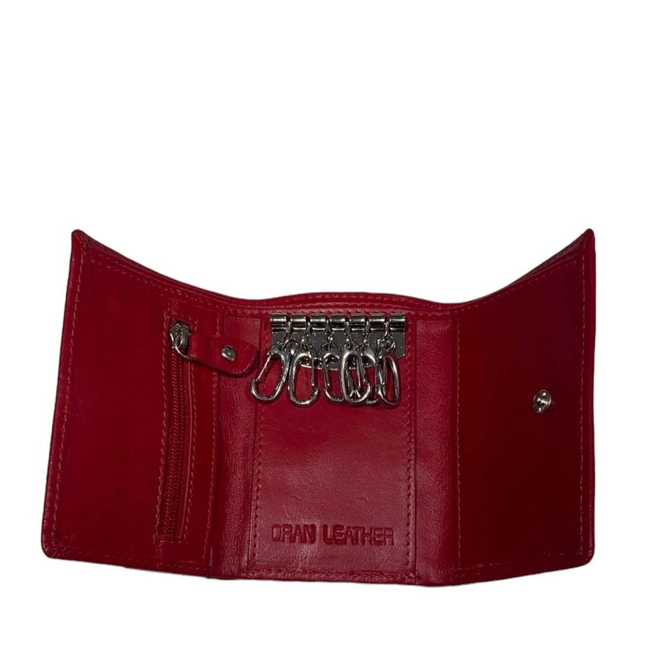 ORAN LEATHER KEY CASE WALLET RED