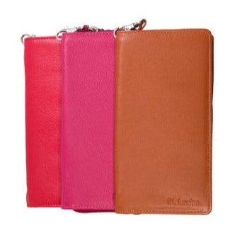 ST LOUISE RFID LEATHER PASSPORT WALLET RED