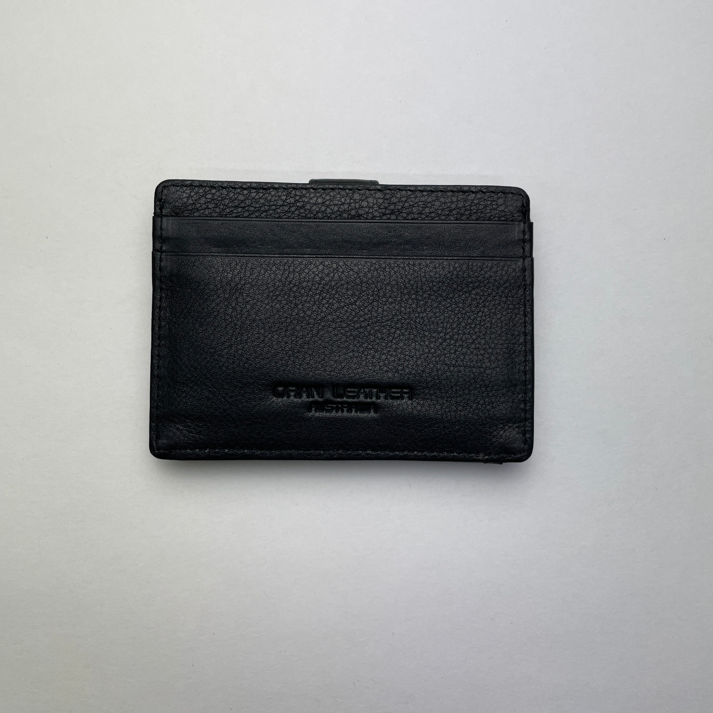 ORAN LEATHER SASHA RFID CARD HOLDER BLACK – Sydney Luggage