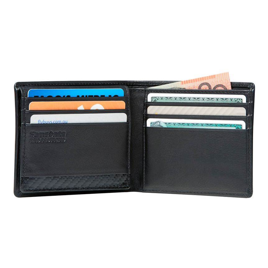 SAMSONITE DLX LEATHER WALLETS WALLET WITH ID PLUS 9CC BLACK – Sydney ...