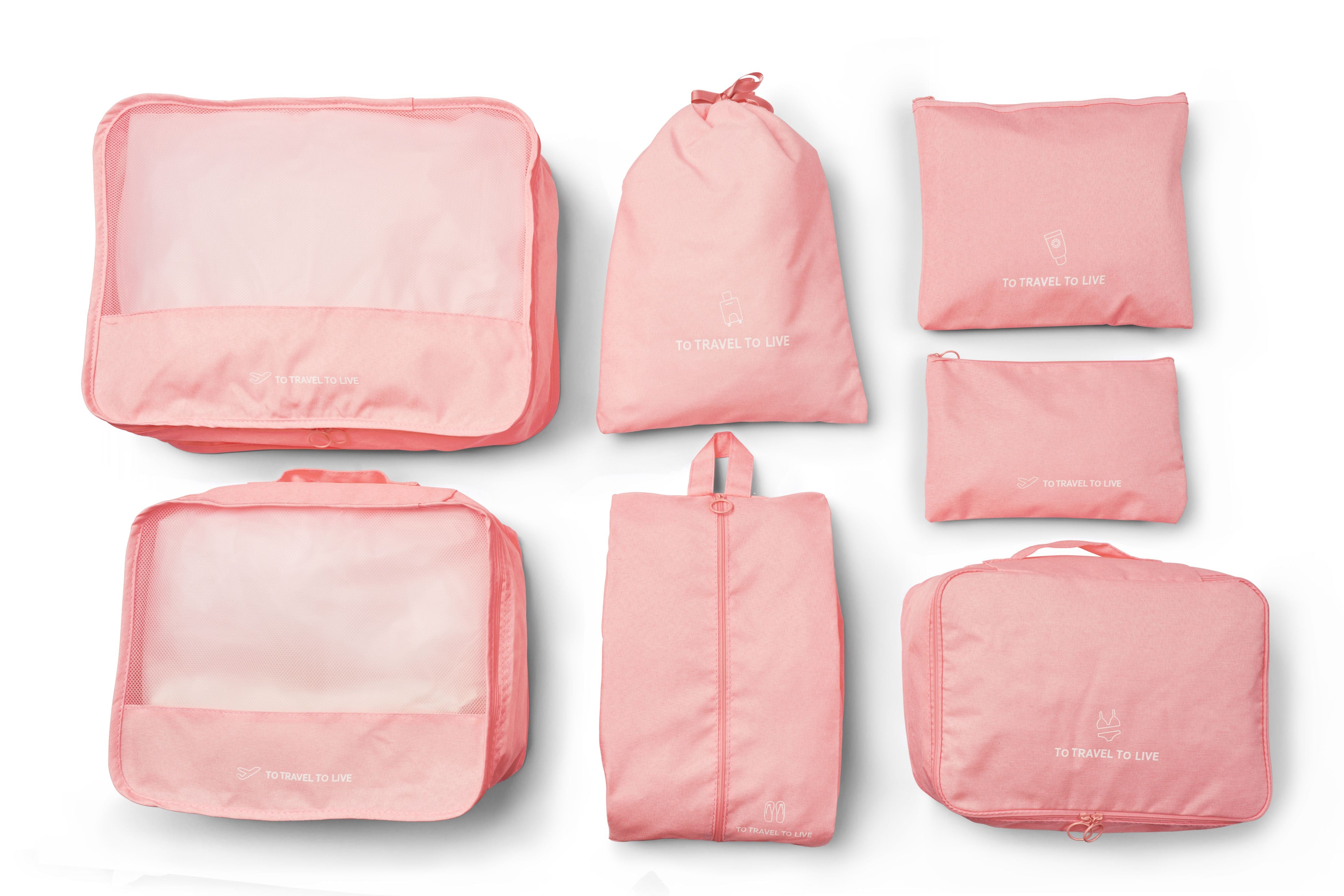 Pink store packing cubes